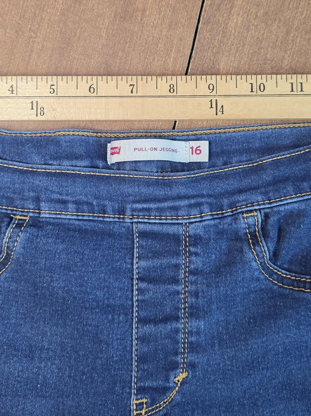 Levi's Girls Pull-On Stretch Skinny Jegging Jeans Blue Denim Size 16 Adj Waist